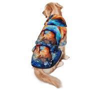 Colorful Flying Fish Dog Hoodie for Medium and Large Dogs – Soft Polyester Pet Clothes, Suitable for All Seasons