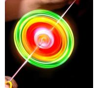 Colorful Flywheel Spinning Toy Spinner Fidget Light Rainbow Lightshow Orbital Flash Novelty Toys Gift Pull Line Flashing Glow in The Dark Wheel Glow Up
