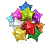 Colorful Foil Star Balloon,10Pcs Mixed Colors Star Shaped Foil Balloons,18Inch Colorful Helium Polyester Film Balloons for Graduation,Brithday,Anniversary,Wedding Party Decorations