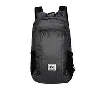 Colorful Folding Bag Outdoor Backpack Large Capacity Lightweight Printed Travel Sports Backpack Carry on Backpack Luggage 22 (Black, One Size)