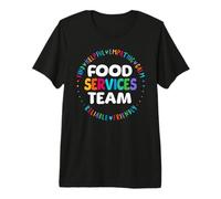 Colorful Food Services Team Positive Words Artwork Premium T-Shirt