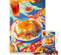 Colorful Food Still Life Illustration Jigsaw Puzzles 1000 Pieces for Teenagers Brain Skill Smooth Connection Pattern Build Art Decor (38x26cm)