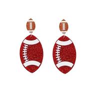 Colorful Football Earring for Women Funny Football Rugby Dangle Earring Sports Team Sports Lover Jewelry Touchdown Game Day Earring, Acrylic, No Gemstone