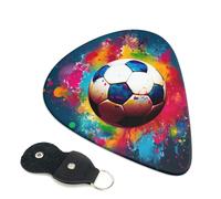 Colorful Football Guitar Plectrums, 6 Guitar Plectrums, Double Sided Printing, For Acoustic Guitar, Bass, Ukulele, Electric Guitar (0.46 Mm 0.71 Mm 0.96 Mm)