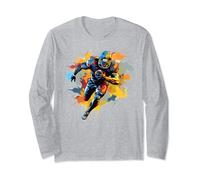 Colorful Football player Boy on Mens American Football Long Sleeve T-Shirt
