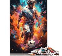 Colorful Football Players 500 Piece Jigsaw Puzzle Family Fun Jigsaws for Adults And Challenging Game,stress Relief Games And Unique Gifts 500pcs (52x38cm)