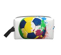Colorful Football Portable Large-Capacity Travel Toiletry Bag (Print Models) Waterproof Makeup Storage Bag for Men and Women for Business Trips, Fitness, Bathroom, Daily Storage