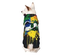 Colorful football Printed Dog Hoodie Soft Dog Sweatshirt Cute Cat Dog Clothes for Small Dogs Kitten Puppy, 2XL