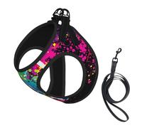 Colorful Football Printing Dog Summer Harness With Leash Set,Adjustable And Reflective Step-In Puppy Pet Vest Harnesses