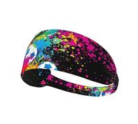 Colorful Football Printing Full-Print Elastic Exercise Headband, Adjustable Fit Great For Yoga,Hikingâ€‹ Exercise Headband