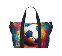 Colorful Football Travel Tote Bag Unisex, Water-Resistant Weekend Gym Bag, Large Capacity Adjustable Shoulder Strap Travel Bag