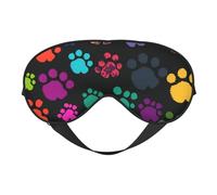 Colorful Footprints Print Sleep Mask with Adjustable Strap, Comfortable Eye Cover for Travel, Yoga, Napping, Sleeping & Relaxation