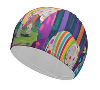 Colorful Forest Elephant Swim Cap High Elasticity Anti Slip Waterproof Comfortable Swim Hat Bathing Cap for Men Women
