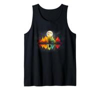 Colorful Forest Night Full Moon Reflection Nature Lover Tank Top