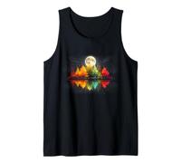 Colorful Forest Night Full Moon Reflection Nature Tank Top