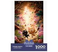 Colorful Forest Puzzle Game 38x26cm/1000pcs, Cat - Stress-relief And Educational, Creative Home Decoration, Great Gift for Teenagers