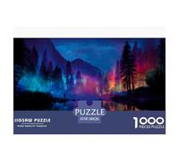 Colorful Forest Puzzles 1000 Piece Challenge Toy Adults And over 12 Years Old Lake Creative Puzzles Family Fun Jigsaws Puzzles Leisure Activity Home Decoration Gift 38x26cm/1000pcs
