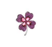 Colorful Four-Leaf Clover Brooch, Clover Brooch, Buckle Corsage Suit, Rose Red