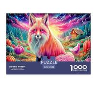 Colorful Fox 1000 Piece Jigsaw Puzzle with Whimsical Design - A Charming Challenge for All Ages And Beautiful Home Decoration 52x38cm/1000pcs