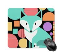 Colorful Fox Art Mouse Pad Square Laptop Mouse Mat Cute Computer Mousepad Keyboard Pad Non-Slip Desk Pads for Gaming Office Work Home 25 * 30cm