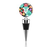 Colorful Fox Art Wine Stoppers Reusable Wine Bottle Stopper Decorative Champagne Stoppers Silicone Beverage Bottle Sealer Keep Fresh, Leakproof Wines Saver for Bar Party Decor