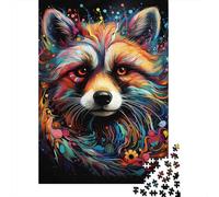 Colorful Fox Portrait 1000 Piece Extra-thick Cardboard Diy Jigsaw Puzzle Adults Kids 12 Years Up Fun Challenging Family Game Beautiful Decoration 70x50cm/1000pcs