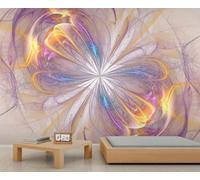 Colorful Fractal Flower Wallpaper Rainbow Abstract Art Wall Murals for Bedroom Watercolor Abstract Lines Wallpaper 3D Art Wall Decal for Living Room Office 150 x 100 cm