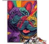 Colorful French Bulldog Jigsaw Puzzles for Adults 1000 Piece Puzzle, Challenging Game And Family Play with Matching Poster And Trivia Sheet (26x38cm)