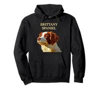 Colorful French Dogs Portraits - Brittany Spaniel Pullover Hoodie