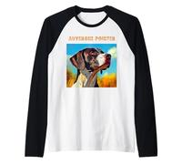 Colorful French Dogs Portraits Illustrations Raglan Baseball Tee