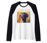 Colorful French Dogs Portraits Illustrations Raglan Baseball Tee