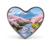 Colorful Frog Lapel Pin Fashion Brooch Pin Cute Button Badges Heart Shape Button Pins Enamel Pins Metal Pinback for Hat Shirt Clothing Bags Decoration, Cr herry Blossoms, Love form