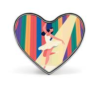 Colorful Frog Lapel Pin Fashion Brooch Pin Cute Button Badges Heart Shape Button Pins Enamel Pins Metal Pinback for Hat Shirt Clothing Bags Decoration, Dancer on Stage, Love form