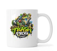 Colorful Frog Made of Trash Ceramic Tea Coffee Mug White