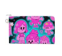 Colorful Frog Wallet for Men Women Canvas Coin Purse Zippered Change Holder with Secure Closure, Cartoon Print, One Size