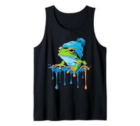 Colorful Frog with Winter Hat - Splash Style Animal Art Tank Top
