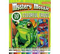Colorful Frogs Mystery Mosaics Color by Number: 50 Pixel Art Puzzles for Relaxation and Creativity (Mystery Mosaic Color By Number Collection)