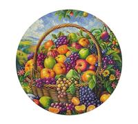 Colorful Fruit Basket 120 Piece Circular Jigsaw Puzzle Animal Shape Premium Stress Relief Puzzle for Adults Home Decor Brainteaser Educational Challenging 120 PCS
