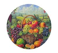 Colorful Fruit Basket 120 Piece Round Puzzle Animal Shape Relaxing Activity Stress Relief Puzzle for Families Home Decor Creative Challenge Educational 120 PCS