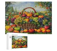 Colorful Fruit Basket 300Pc Jigsaw Puzzles Suitable Adults ChildrenJigsaws Festive Gathering Family Bonding Whimsical Design Great GiftLoved Ones 300 PCS