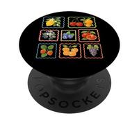 Colorful Fruit Collection Lemon Cherry Grape PopSockets Adhesive PopGrip