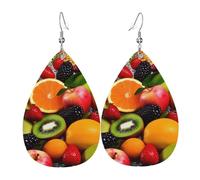 colorful fruit earrings for women earings leather teardrop double sided earrings lightweight dangle earrings for women ear accessories fashion jewelry birthday gift