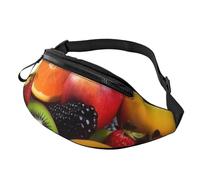 Colorful Fruit Fanny Pack for Men Women, Waterproof Sports Waist Bag Fashion Belt Bag Crossbody Bags Hip Bum Bag with Adjustable Strap Large Sling Bag Purse for Travel Hiking