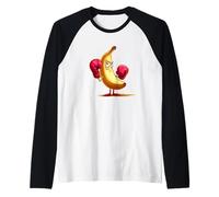 Colorful Fruit Graphic for Bananas and Gloves Lovers Raglan Baseball Tee