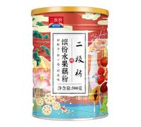Colorful Fruit Lotus Root Starch Soup, Instant Brewed Meal Replacement Porridge Brewed Nut Lotus Root Starch Soup Nutritious and Healthy Breakfast (1 can)