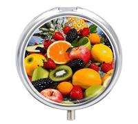Colorful Fruit Pill Box, 3 Compartment Small Pill Case Waterproof Travel Pill Organizer for Pocket Or Purse Portable Mini Medicine Tablet Vitamin Holder Pill Case