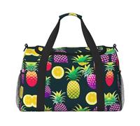 Colorful Fruit Pineapple Hand Travel Bag - Large Reusable Shopping Tote Bag, Perfect for Outdoor Activities, Sports, Camping & Groceries, Black, One Size