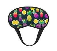Colorful Fruit Pineapple Print Blackout Sleep Mask - Side Sleeper Eye Cover, Soft Comfort, Perfect for Travel, Meditation