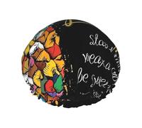 Colorful Fruit Pineapple Print Shower Cap for Women & Men â€“ Reusable Double-Layer Bath Hair Cap with Elastic Strap L