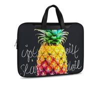 Colorful Fruit Pineapple Printed Leather Shoulder Messenger Bag Briefcase for Men Women Travel Business Office Hangbag Laptop Pack Crossbody